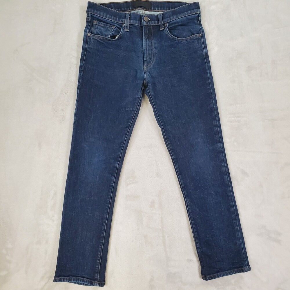 J Brand Jeans Tyler Mens 32x27 Slim Taper Blue Stretch Denim Made in USA